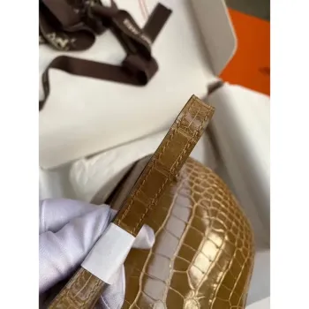 Hermes Constance 24cm Taška ve světle hnědé kůži z aligátora krokodýla