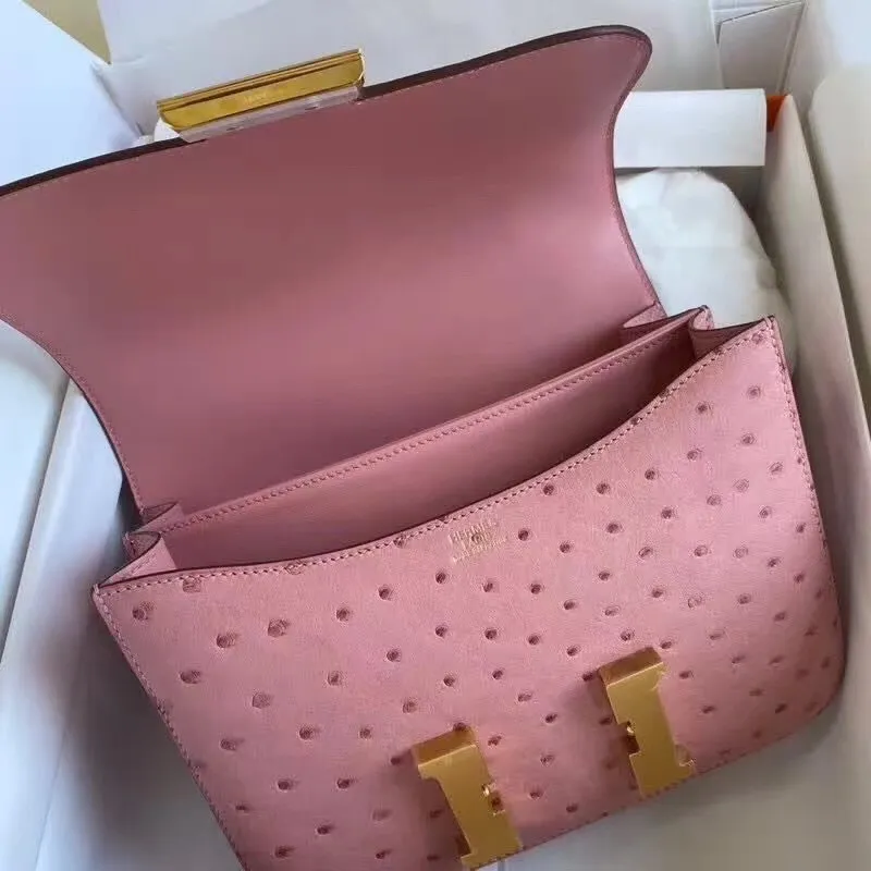 Hermes Terre Cutie Pštrosí Taška Constance 24cm