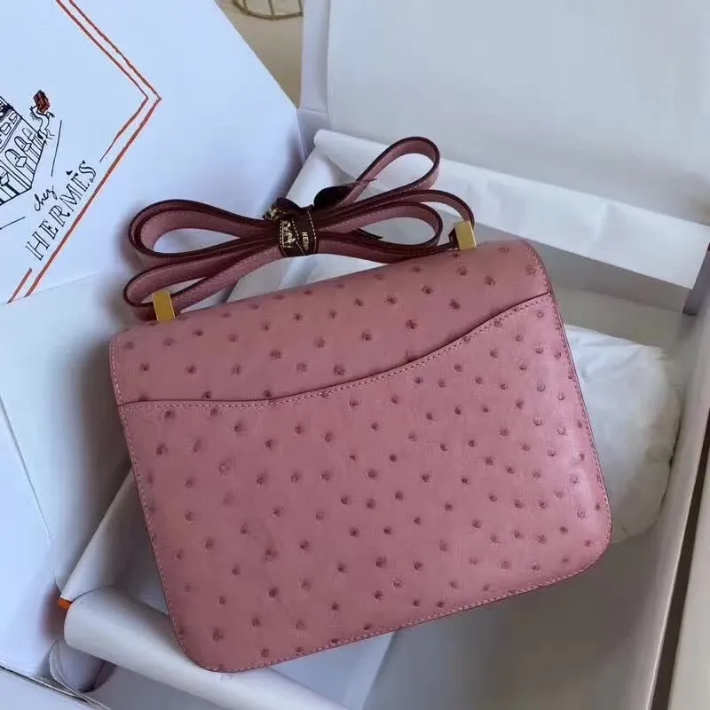 Hermes Terre Cutie Pštrosí Taška Constance 24cm