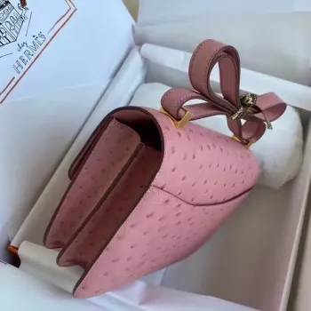 Hermes Terre Cutie Pštrosí Taška Constance 24cm