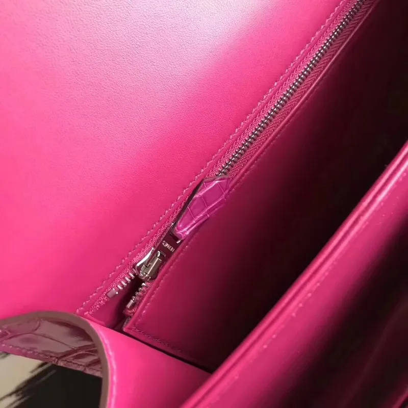 Hermes Constance 24cm Růžový Scheherazade Niloticus Krokodýl