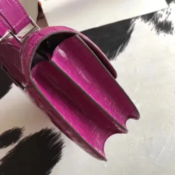 Hermes Constance 24cm Růžový Scheherazade Niloticus Krokodýl