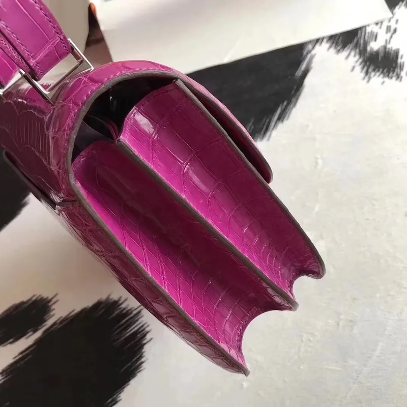 Hermes Constance 24cm Růžový Scheherazade Niloticus Krokodýl