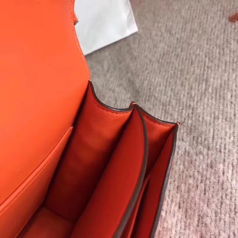 Hermes Constance 24cm Oranžový Niloticus Krokodýl