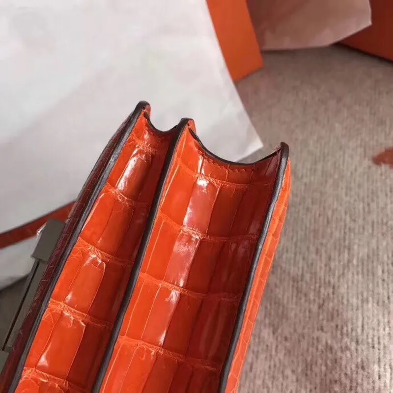 Hermes Constance 24cm Oranžový Niloticus Krokodýl