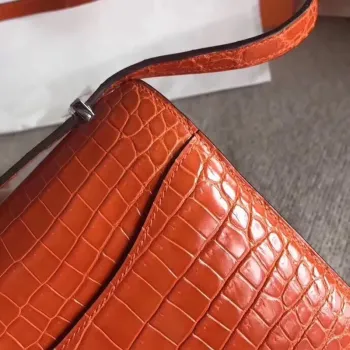 Hermes Constance 24cm Oranžový Niloticus Krokodýl