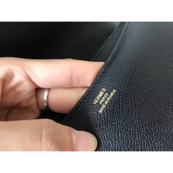 Hermes Epsom Constance 24cm Černá Ručně Vyrobená Taška