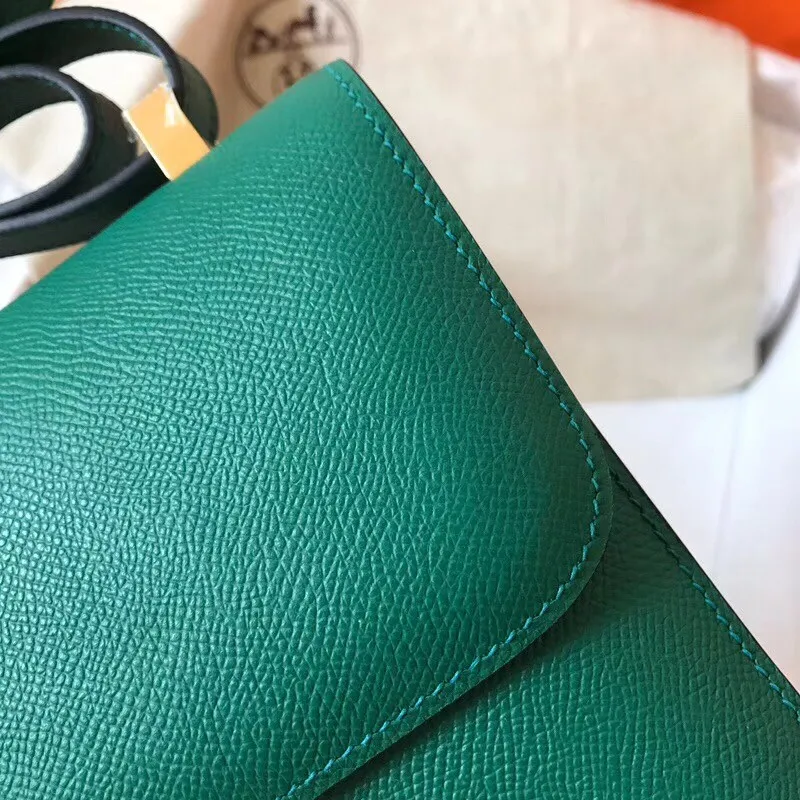 Hermes Epsom Constance 24cm Malachit Ručně vyráběná taška