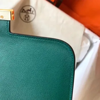 Hermes Epsom Constance 24cm Malachit Ručně vyráběná taška