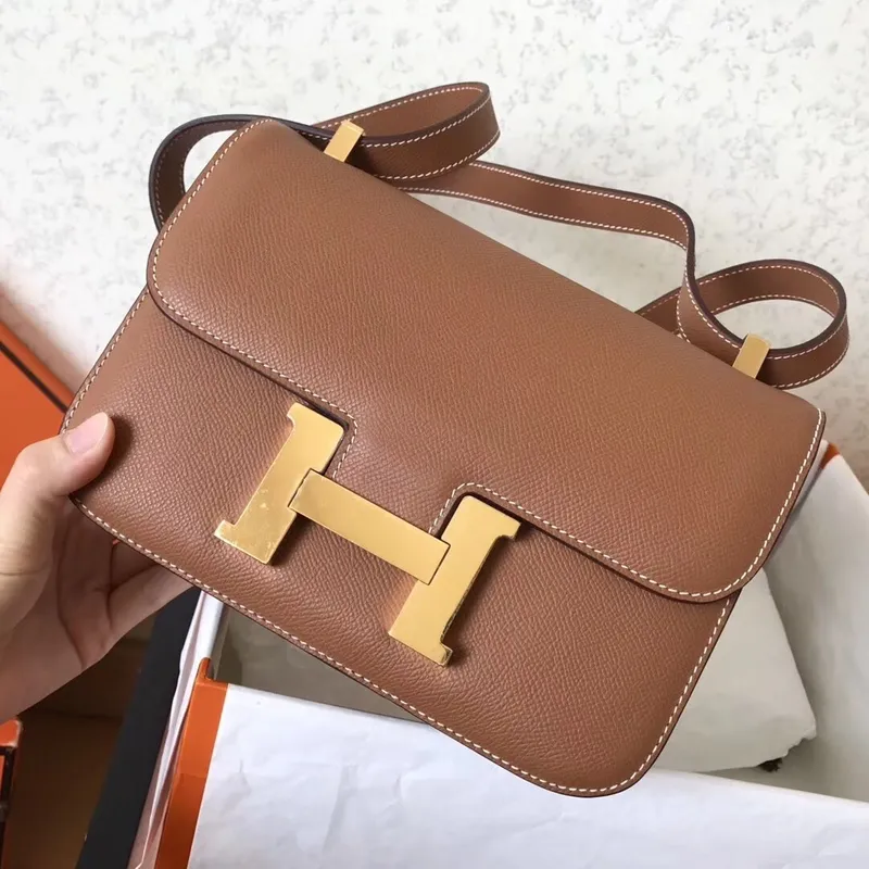 Hermes Epsom Constance 24cm Hnědá Ručně Vyrobená Taška