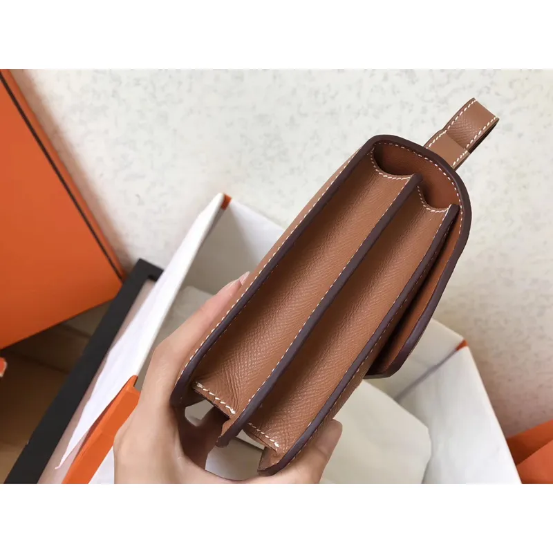 Hermes Epsom Constance 24cm Hnědá Ručně Vyrobená Taška