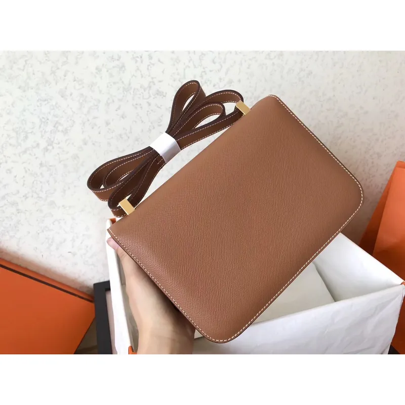 Hermes Epsom Constance 24cm Hnědá Ručně Vyrobená Taška