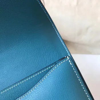 Hermes Epsom Constance 24cm Modrý Jean Ručně Vyrobená Taška
