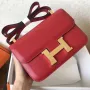 Hermes Epsom Constance 24cm Červená Ručně Vyrobená Taška