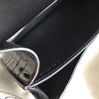 Hermes Constance 24cm Černý Niloticus Krokodýl