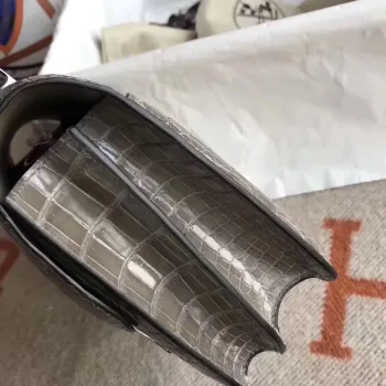 Hermes Constance 24cm Šedý Niloticus Krokodýl