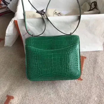 Hermes Constance 24cm Zelený Niloticus Krokodýl