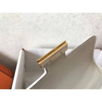 Hermes Epsom Constance 24cm Bílá Ručně Vyrobená Taška