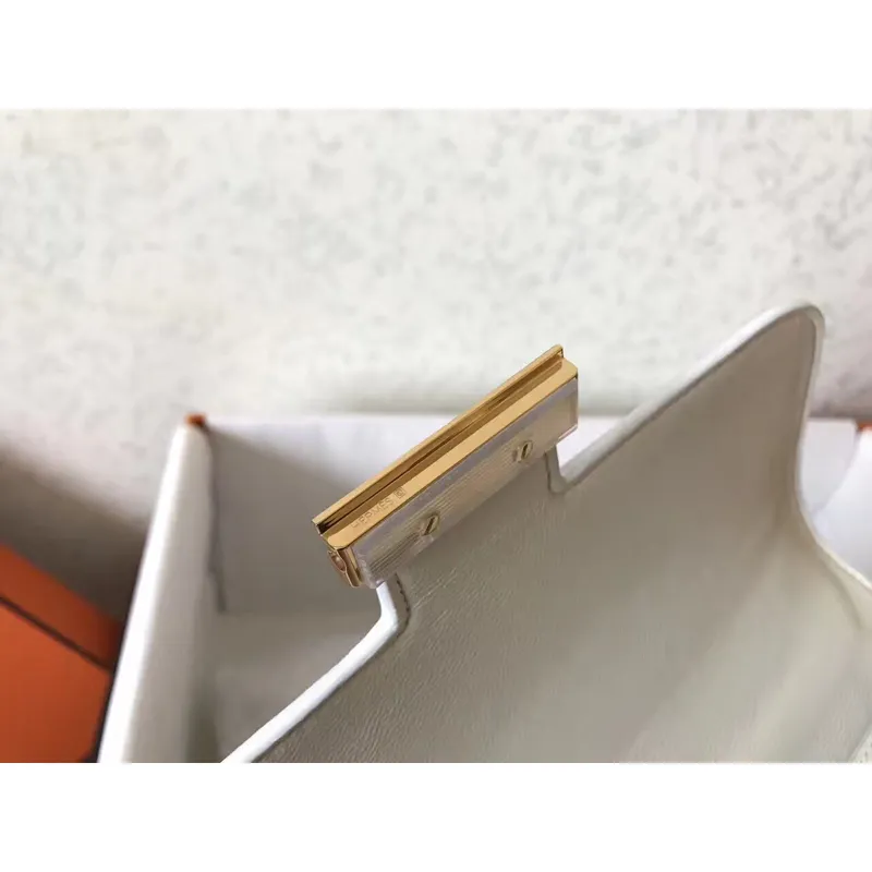 Hermes Epsom Constance 24cm Bílá Ručně Vyrobená Taška