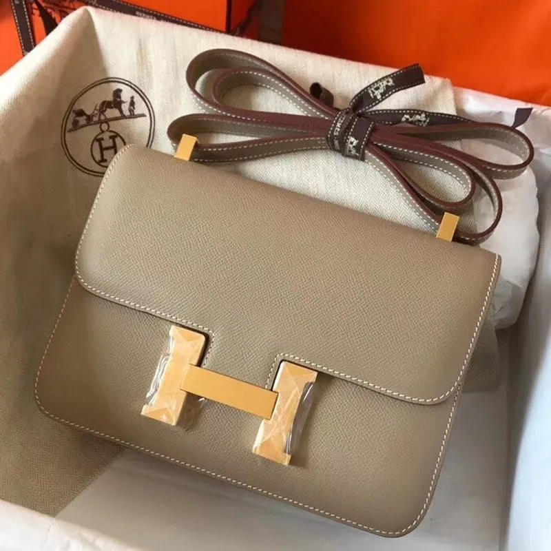 Hermes Epsom Constance 24cm Tourterelle Ručně vyráběná taška