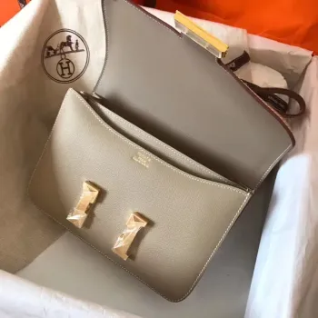 Hermes Epsom Constance 24cm Tourterelle Ručně vyráběná taška