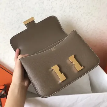 Hermes Epsom Constance 24cm Taupe Ručně vyráběná taška