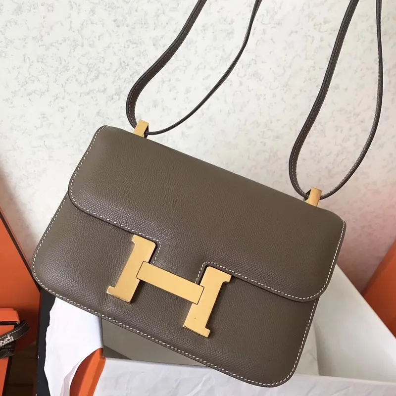 Hermes Epsom Constance 24cm Taupe Ručně vyráběná taška