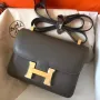 Hermes Epsom Constance 24cm Ardoise Ručně vyrobená taška