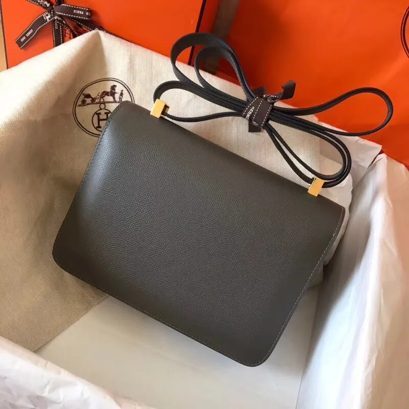 Hermes Epsom Constance 24cm Ardoise Ručně vyrobená taška