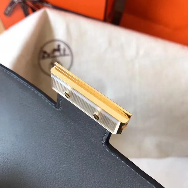 Hermes Epsom Constance 24cm Ardoise Ručně vyrobená taška