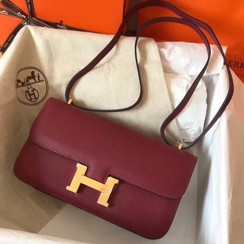 Hermes Bordeaux Epsom Constance Elan 25cm Taška