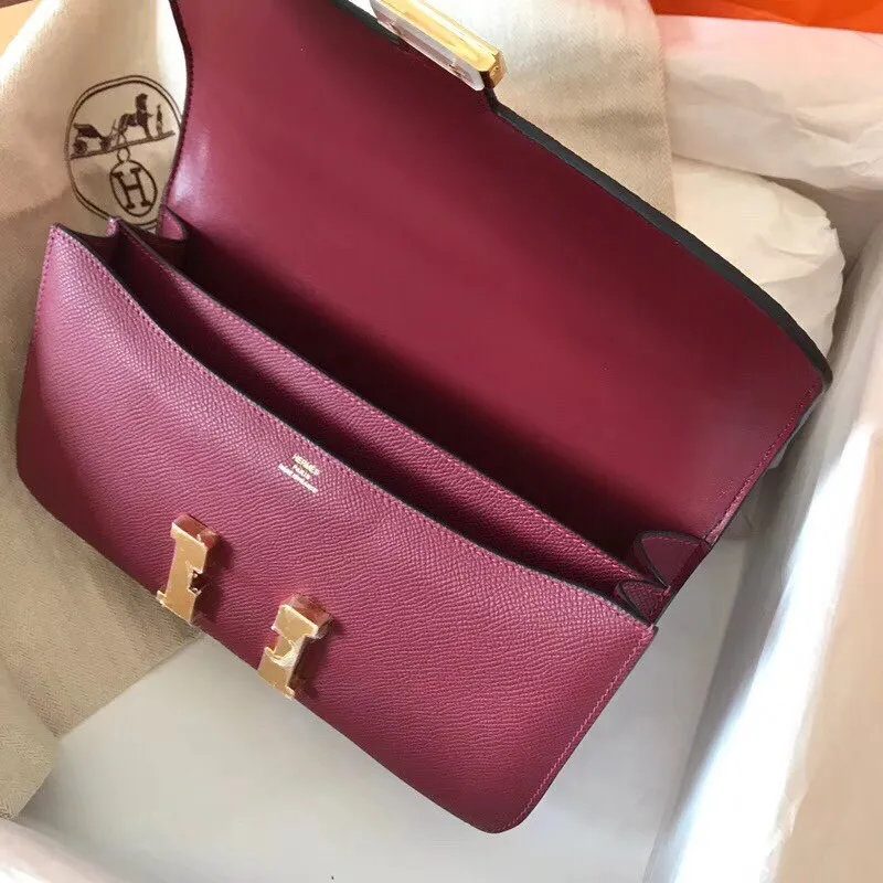Hermes Bordeaux Epsom Constance Elan 25cm Taška