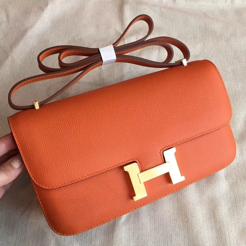 Hermes Orange Epsom Constance Elan 25cm Taška