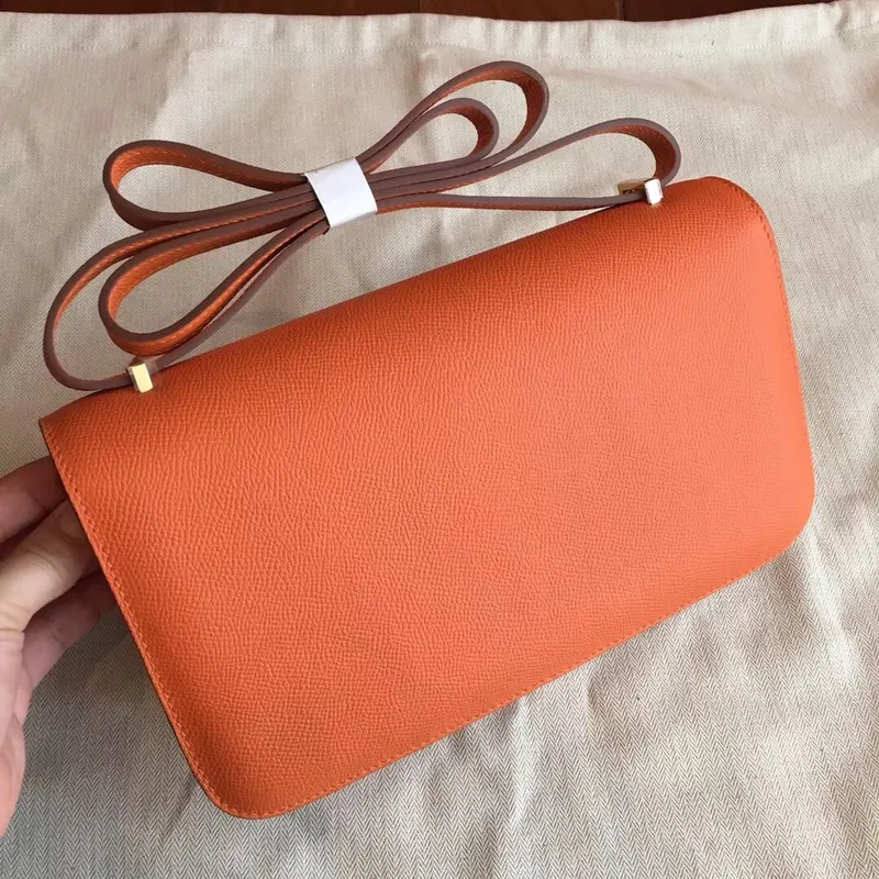 Hermes Orange Epsom Constance Elan 25cm Taška