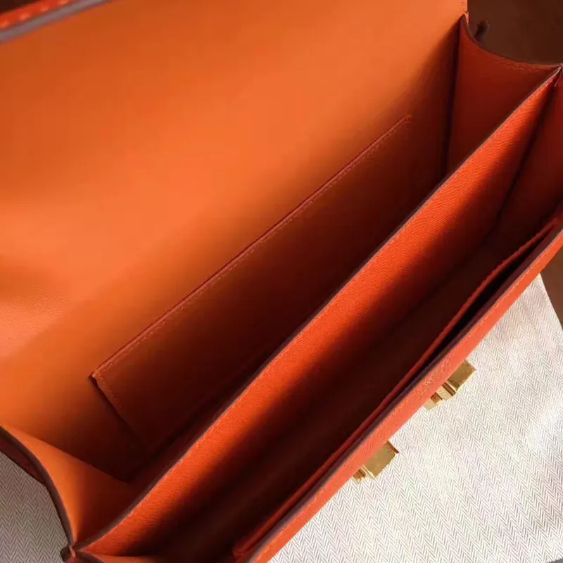 Hermes Orange Epsom Constance Elan 25cm Taška