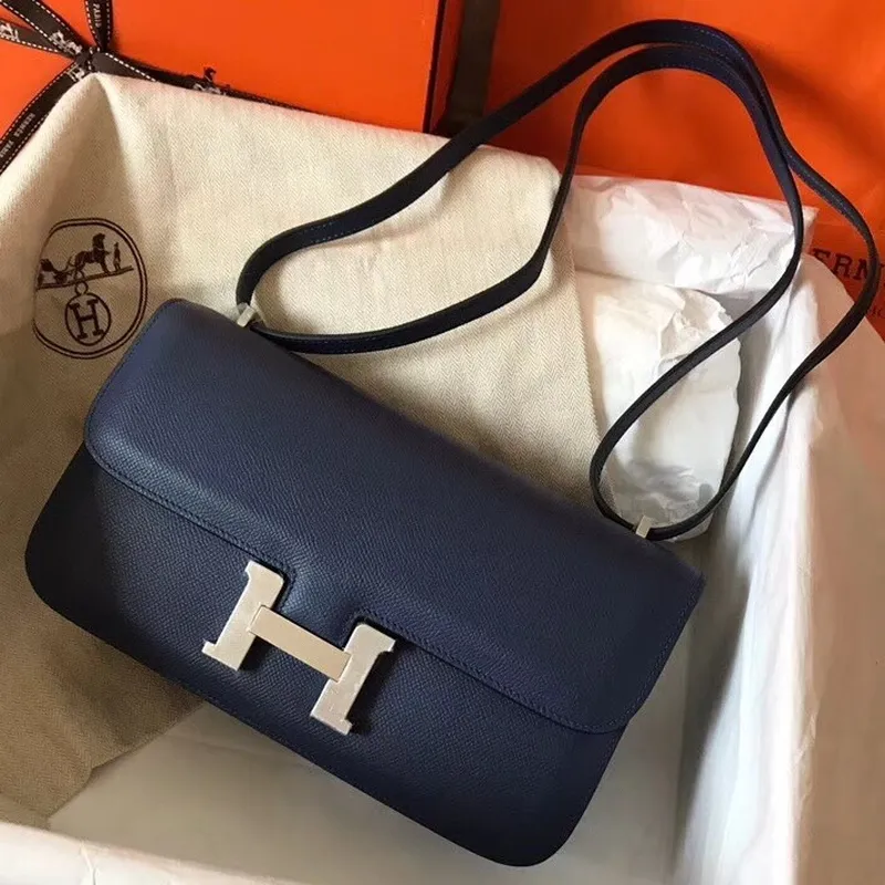 Hermes Blue Royale Epsom Constance Elan 25cm Taška
