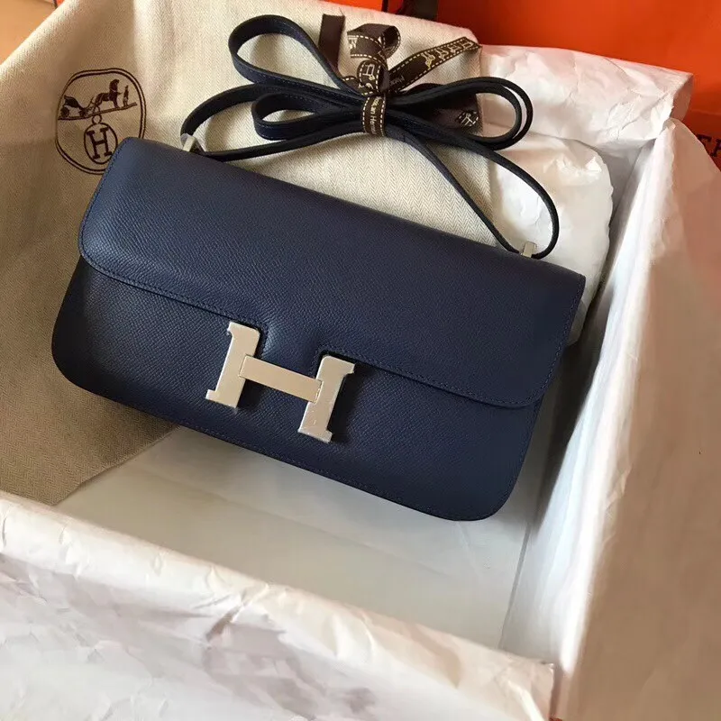 Hermes Blue Royale Epsom Constance Elan 25cm Taška