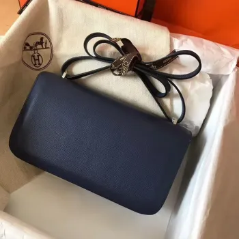 Hermes Blue Royale Epsom Constance Elan 25cm Taška