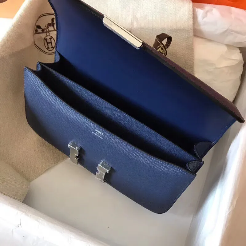 Hermes Blue Royale Epsom Constance Elan 25cm Taška