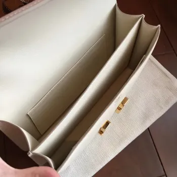 Hermès Bílá Epsom Constance Elan 25cm Taška