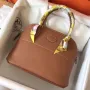 Hermès Gold Clemence Bolide 27cm Ručně vyráběná taška