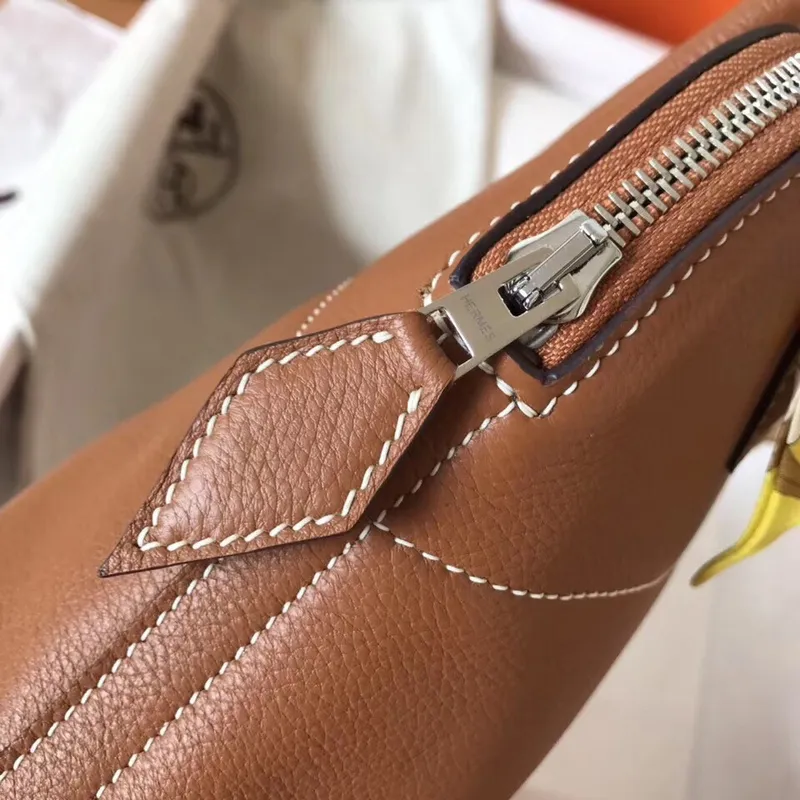 Hermès Gold Clemence Bolide 27cm Ručně vyráběná taška