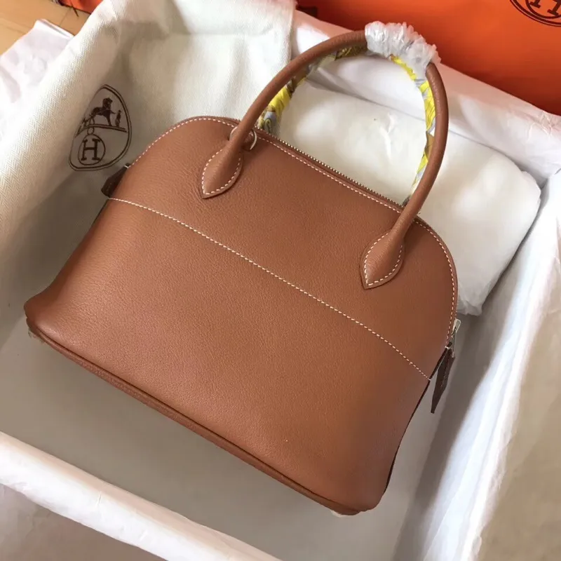 Hermès Gold Clemence Bolide 27cm Ručně vyráběná taška