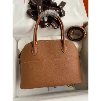 Hermes Bolide 1923 27 Ručně vyráběná taška z zlaté kůže Clemence