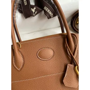 Hermes Bolide 1923 27 Ručně vyráběná taška z zlaté kůže Clemence