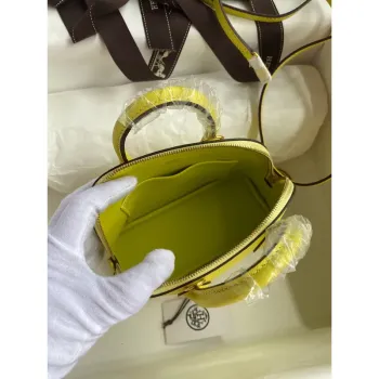 Hermes Bolide 1923 Mini Ručně Vyrobená Taška V Limetkovém Chevre Mysore Kůži