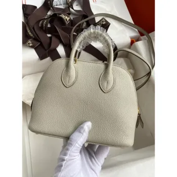 Hermes Bolide 1923 Mini Ručně Vyrobená Taška V Perlově Šedé Kůži Chevre Mysore