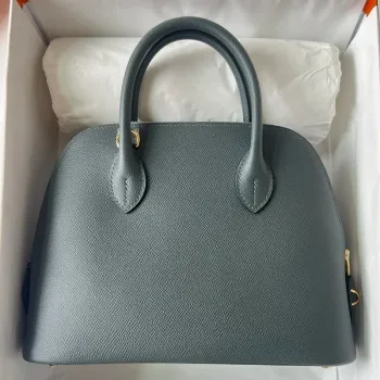 Hermes Bolide 1923 25 Ručně vyráběná taška v barvě Vert Amande z telecí kůže Epsom