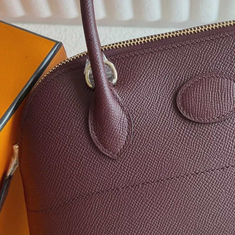 Hermes Bolide 1923 25 Ručně vyráběná taška v Bordeaux Epsom telecí kůži