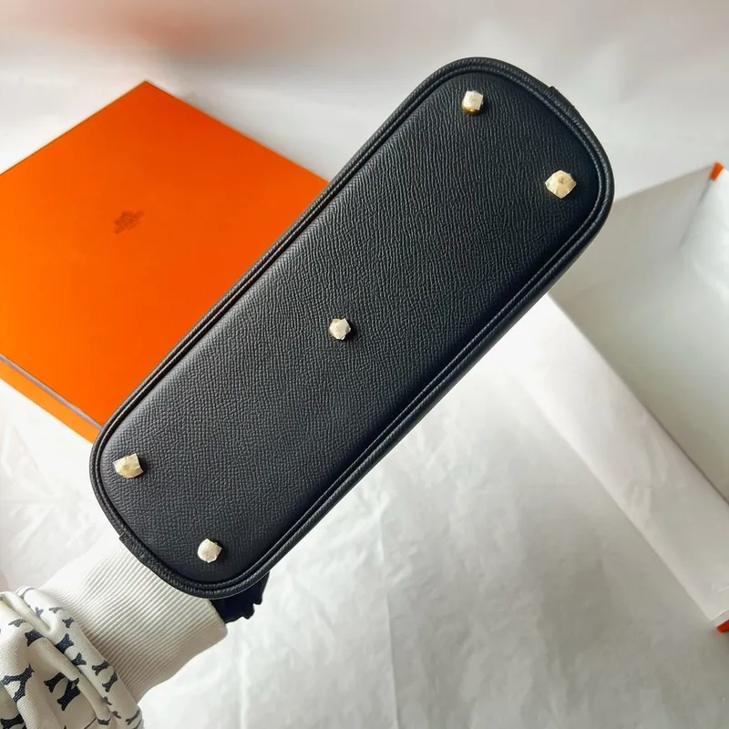 Hermes Bolide 1923 25 Ručně vyráběná taška z černé Epsom telecí kůže